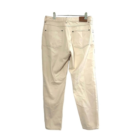 COTELAC Teinture Ideal Jeans Chinos Pants Ecru Off-White Contrast Stitching Sz 4 - Picture 4 of 8